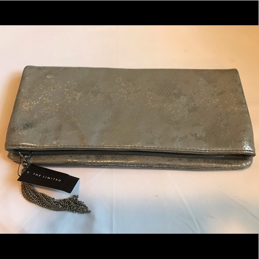 The Limited silver clutch